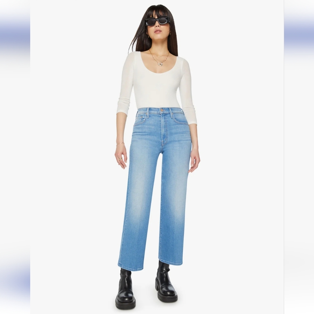 NWT Mother Rambler Straight Wide Leg Jeans Anthropologie Tuckernuck Goin…